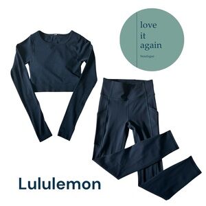 Lulu Ebb To Street Cropped Long Sleeve Built In Bra Exc Rare Size 2